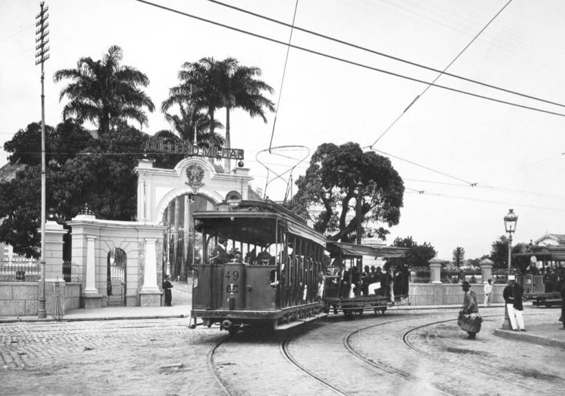 A photo of a tram car